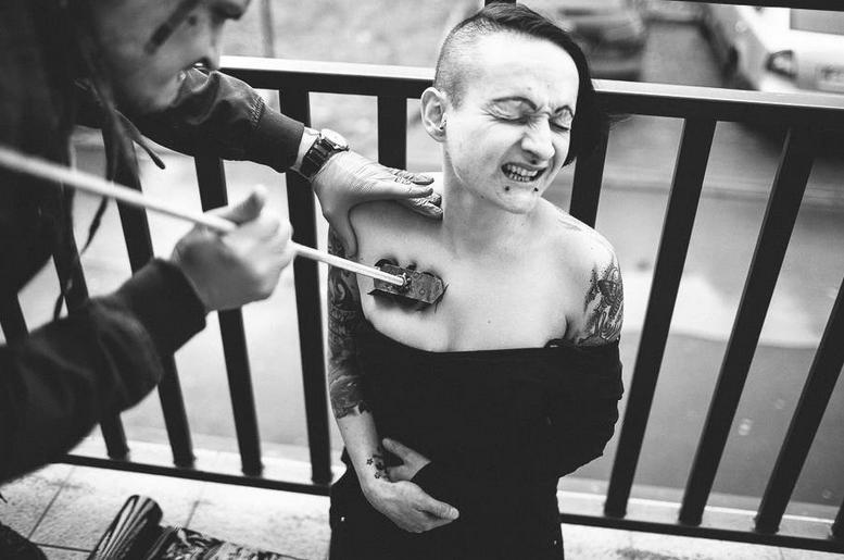 Woman branded with 269